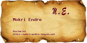 Mokri Endre névjegykártya